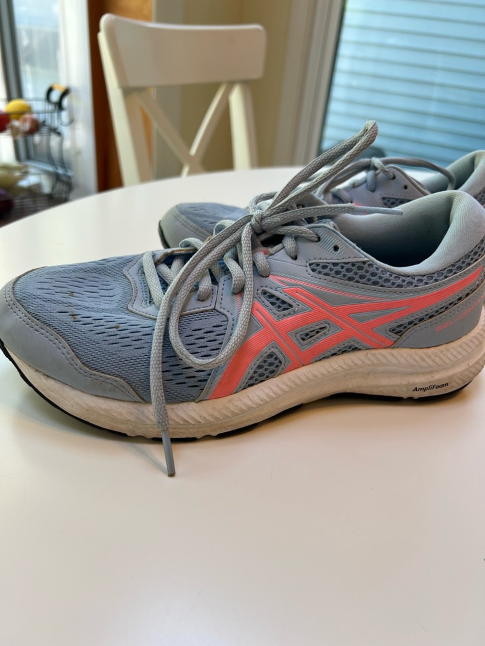 Asics Gel Women's Light Blue Athletic Sneakers with Coral Logo Size 8.5